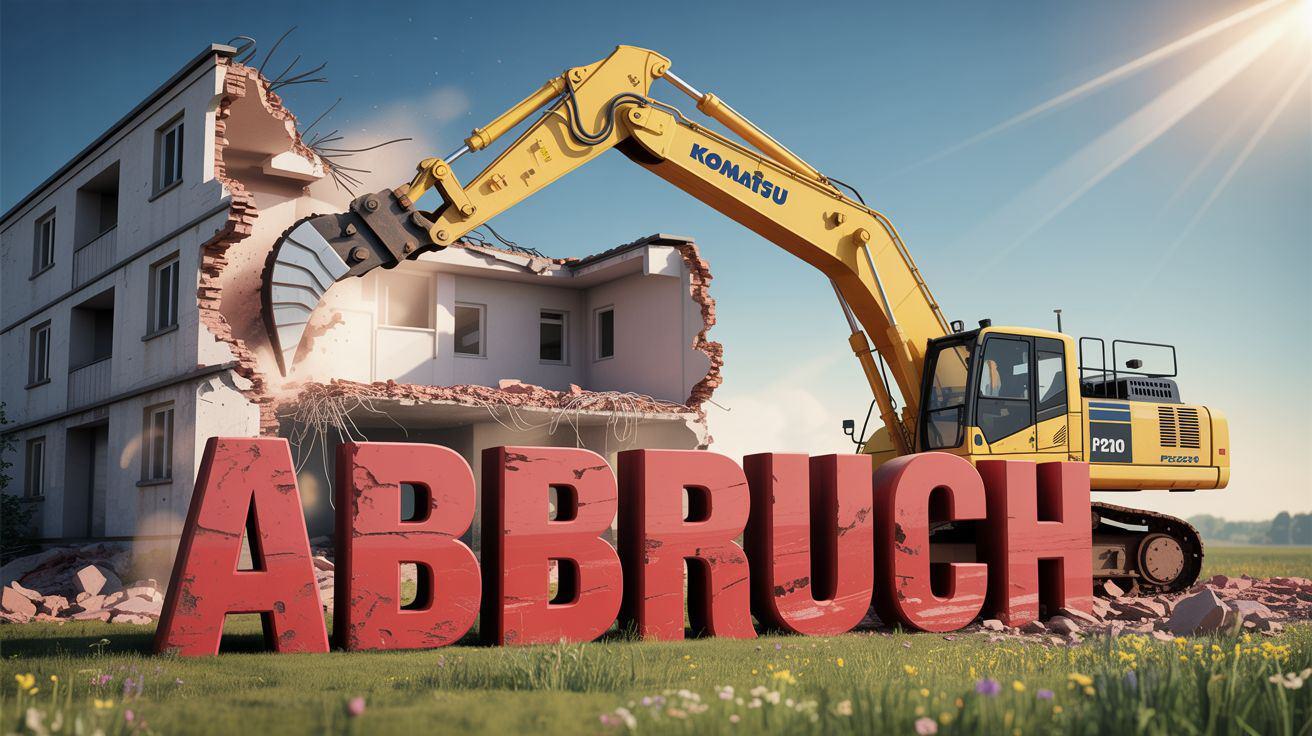 Komatsu Bagger beim Abbruch